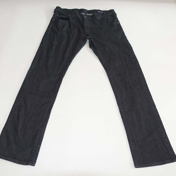 Armani Men's J08 Regular Jeans Size 34 x 33 Black Low Rise Straight Leg Denim AJ - Picture 1 of 8